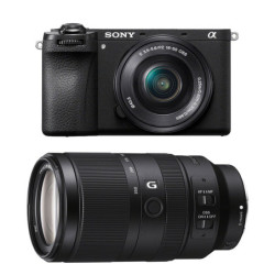 SONY Hybride ALPHA 6700 NOIR + Objectif SEL E PZ 16-50mm f/3.5-5.6 OSS + Objectif 70-350mm f/ 4.5-6.3 Garanti 3 ans