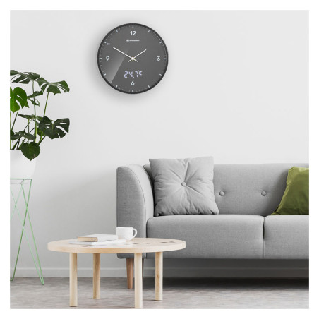 BRESSER MyTime LEDsec Horloge murale 24 cm - anthracite 8020215MGU000