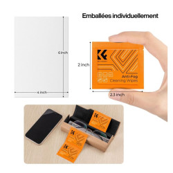 K&F 120x lingettes anti buée
