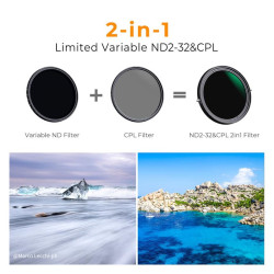 K&F Filtre Nano X CPL+Variable ND2-ND32 82mm