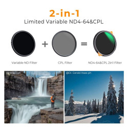 K&F Filtre Nano X CPL+Variable NDX ND4-ND64 55mm