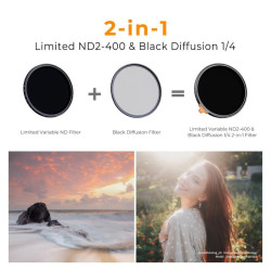K&F Filtre Nano X muti-function ND2-400+1/4 mist 55mm