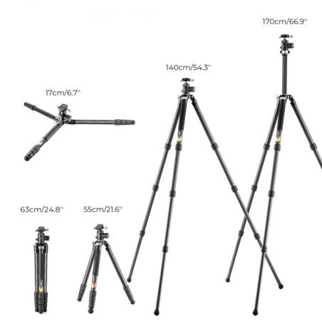 K&F Trepied carbone + rotule BH-35