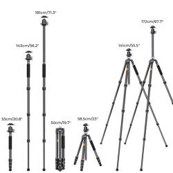K&F Trepied avec monopode Carbone X284C4 + rotule BH-36