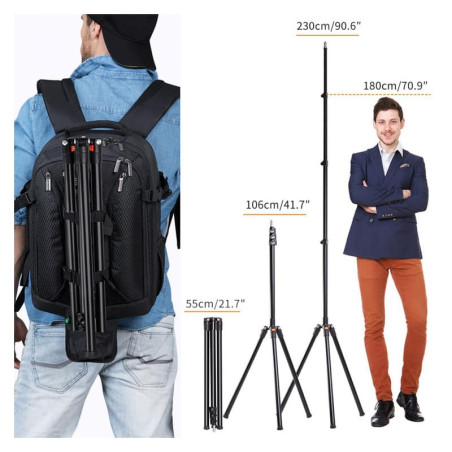 K&F Trepied d'éclairage aluminium