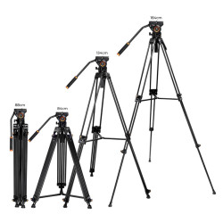 K&F Trepied video Aluminium + rotule 360