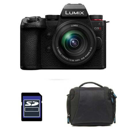 PANASONIC Hybride LUMIX G9 II Noir + Objectif G Vario 12-60mm f/3.5-5.6 ASPH Power OIS Garanti 3 ans + Sac et Carte SD 4 Go