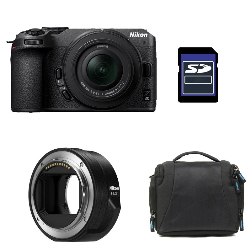 NIKON Z30 + Z 16-50 Garanti 3 ans + Sac + Carte SD 8 Go + Adaptateur FTZ II