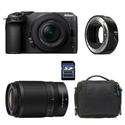 NIKON Z30 + Z 16-50 + Z 50-250 Garanti 3 ans + Sac + Carte SD 8 Go + Adaptateur FTZ II