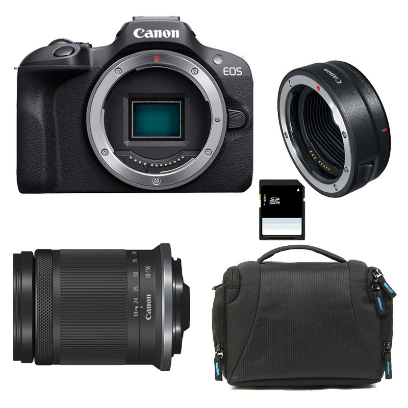 CANON EOS R100 + RF-S 18-150mm f/3.5-6.3 IS STM Garanti 3 ans + Sac + Carte SD 8 Go + Bague EF-EOS R