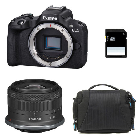 CANON EOS R50 + RF-S 18-45mm f/4.5-6.3 IS STM Garanti 3 ans + Sac + Carte SD 8 Go