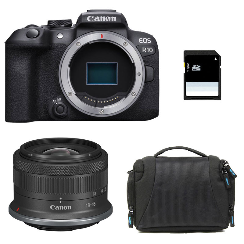 CANON EOS R10 + RF-S 18-45mm f/4.5-6.3 IS STM Garanti 3 ans + Sac + Carte SD 8 Go