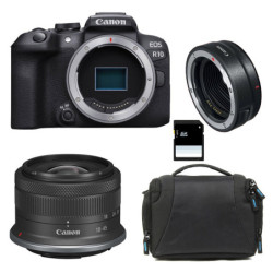 CANON EOS R10 + RF-S 18-45mm F4.5-6.3 IS STM Garanti 3 ans + Sac + Carte SD 8 Go + Bague EF-EOS R