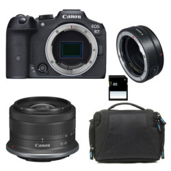 CANON EOS R7 + RF-S 18-45mm F4.5-6.3 IS STM Garanti 3 ans + Sac + Carte SD 8 Go + Bague EF-EOS R