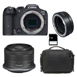 CANON EOS R7 + RF-S 18-45mm f/4.5-6.3 IS STM Garanti 3 ans + Sac + Carte SD 8 Go + Bague EF-EOS R