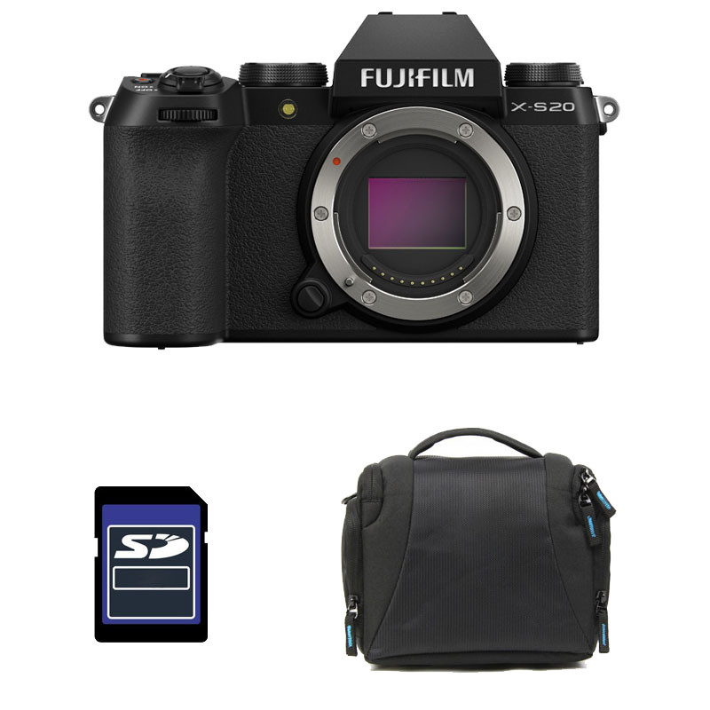 FUJIFILM X-S20 NOIR NU Garanti 3 ans + Sac + Carte SD 8 Go