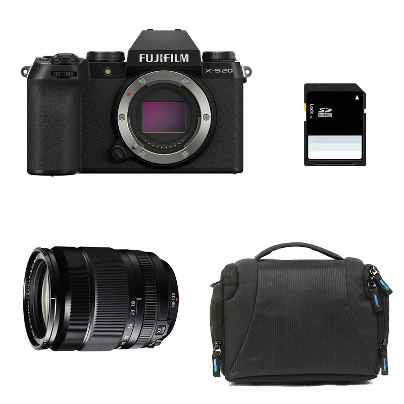 FUJIFILM X-S20 NOIR + 18-135mm Garanti 3 ans + Sac + Carte SD 8 Go