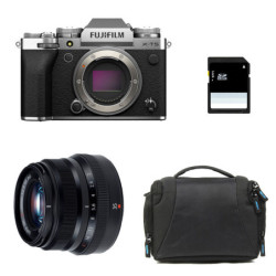 FUJIFILM X-T5 Silver + 35mm f/2 WR Garanti 3 ans + Sac + Carte SD 8 Go