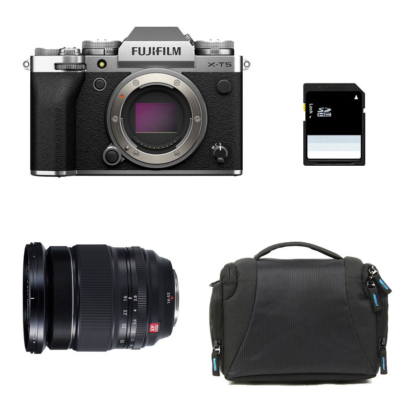 FUJIFILM X-T5 SILVER + 16-55mm Garanti 3 ans + Sac + Carte SD 8 Go