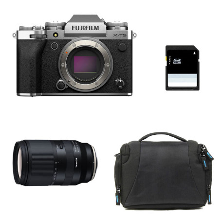 FUJIFILM X-T5 SILVER + TAMRON 18-300mm Garanti 3 ans + Sac + Carte SD 8 Go
