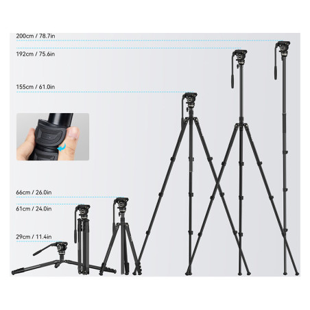 SMALLRIG 4475 Video Tripod Kit CT210