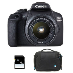 CANON EOS 2000D + 18-55 IS II Garanti 3 ans + Sac + SD 4Go