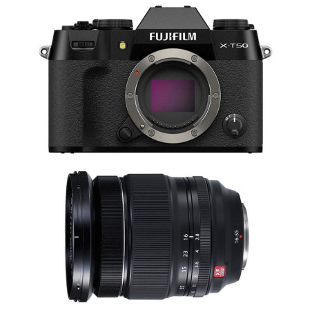 FUJIFILM X-T50 NOIR + Objectif Fujinon XF 16-55mm f/2.8 R LM WR Garanti 3 ans