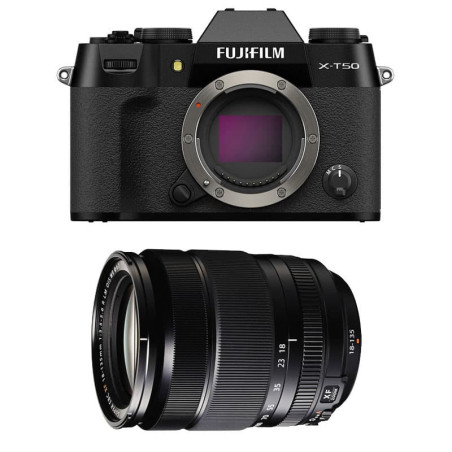 FUJIFILM X-T50 NOIR + Objectif Fujinon XF 18-135mm f/3.5-5.6 R LM OIS WR Garanti 3 ans