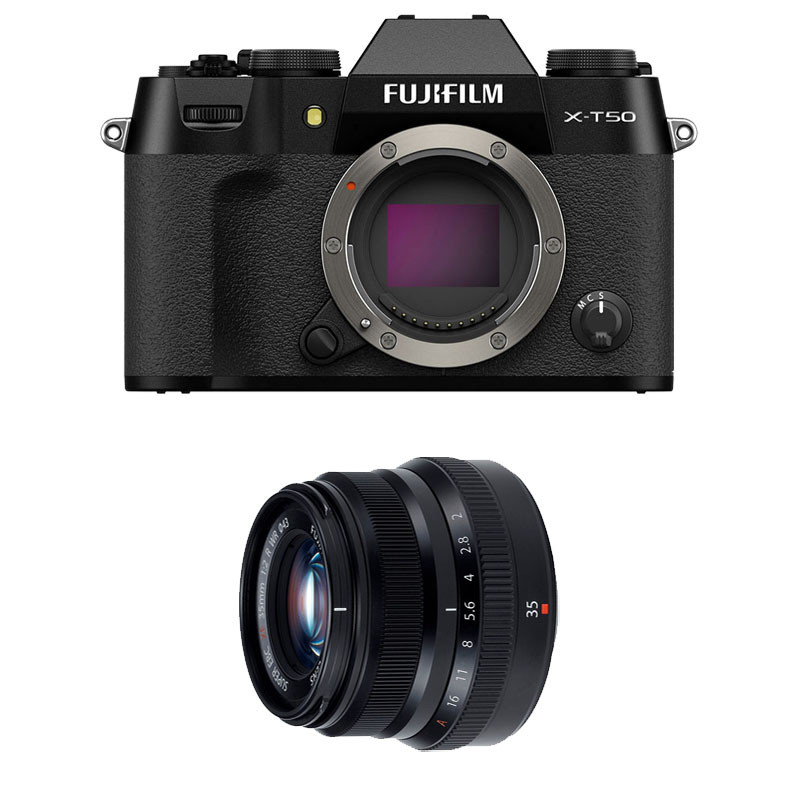 FUJIFILM X-T50 NOIR + Objectif Fujinon XF 35mm f/2 WR Garanti 3 ans