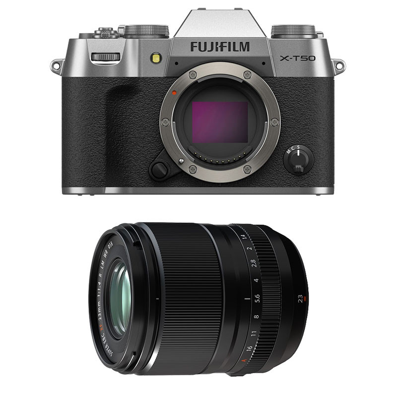 FUJIFILM X-T50 SILVER + Objectif Fujinon XF 23mm f/1.4 R Garanti 3 ans