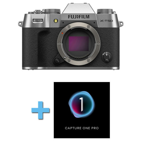 FUJIFILM X-T50 NU SILVER Garanti 3 ans + Logiciel Capture One Pro