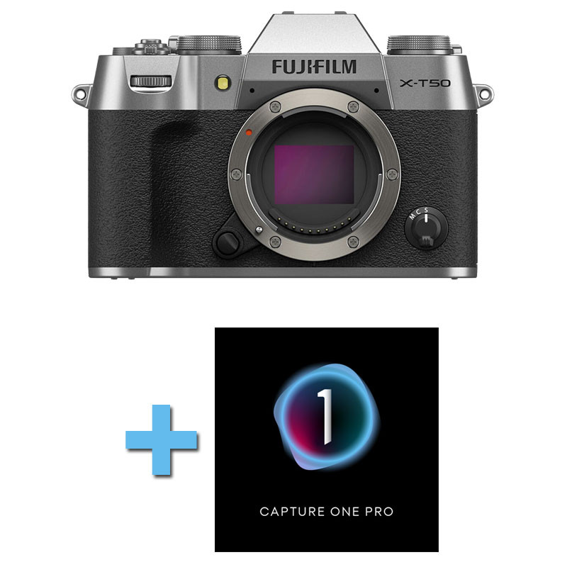FUJIFILM X-T50 NU SILVER Garanti 3 ans + Logiciel Capture One Pro