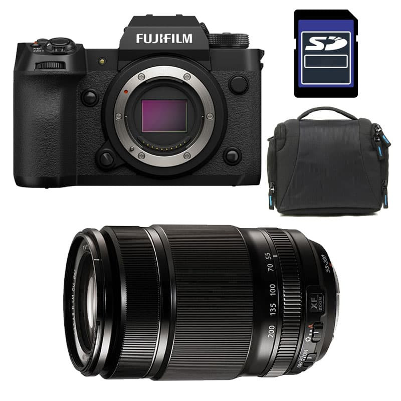 FUJIFILM X-H2 + Objectif Fujinon XF 16-50mm + XF 55-200mm F3.5-4.8 R LM OIS Garanti 3 ans + Sac + Carte SD 8 Go