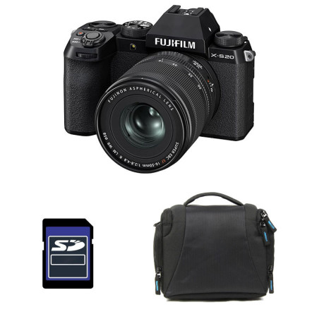 FUJIFILM X-S20 NOIR + Objectif Fujinon XF 16-50mm Garanti 3 ans + Sac + Carte SD 8 Go