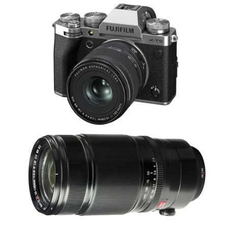 FUJIFILM X-T5 SILVER + Objectif Fujinon XF 16-50mm + Objectif Fujinon XF 50-140mm f/2.8 R LM OIS WR Garanti 3 ans