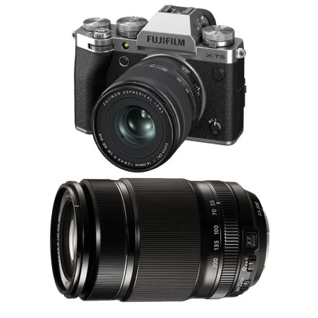 FUJIFILM X-T5 SILVER + Objectif Fujinon XF 16-50mm + Objectif Fujinon XF 55-200mm f/3.5-4.8 R LM OIS Garanti 3 ans