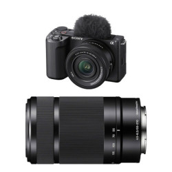 SONY ALPHA ZV-E10 II NOIR + 16-50 II + 55-210 Garanti 3 ans
