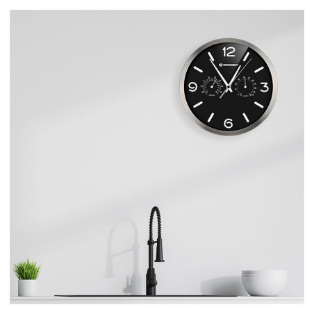 BRESSER MyTime DCF Thermo-/ Hygro- Horloge murale 25cm noir 8020315CM3000