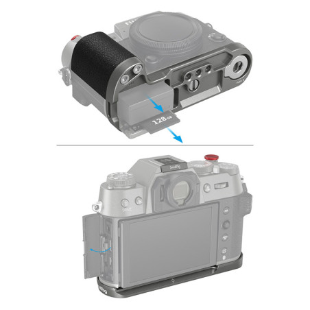 SMALLRIG 4712 Silicone L-Shape Handle for Fujifilm X-T50 Charcoal Silver