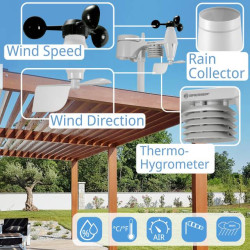 Occasion  BRESSER Station météo couleur WIFI avec capteur extérieur 5-en-1-7002581 Reconditionné