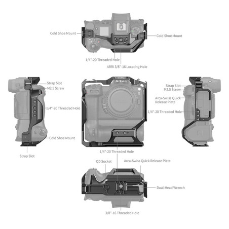 SMALLRIG 4524 Cage for Nikon Z 6III with MB-N14 Vertical Grip