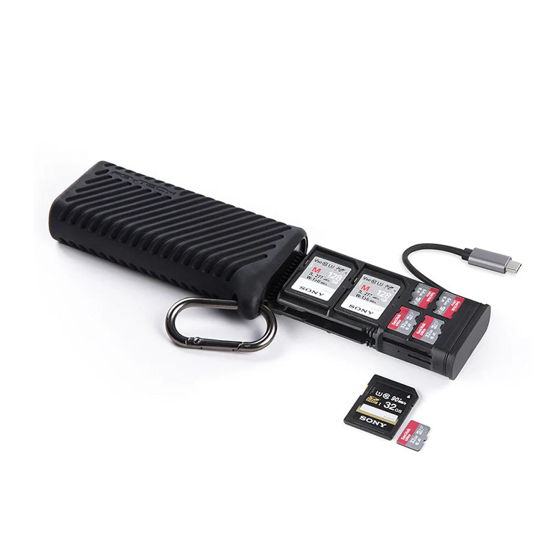 PGYTECH Étui Lecteur de Cartes haute vitesse SD Createmate Noir