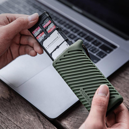 PGYTECH Étui Lecteur de Cartes haute vitesse SD Createmate Vert