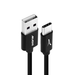 AKASHI Câble USB vers USB-C Noir