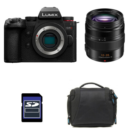PANASONIC Hybride LUMIX G9 II Noir + Objectif G X Vario 12-35mm f/2.8 ASPH Power OIS Garanti 3 ans + Sac et Carte SD 4 Go