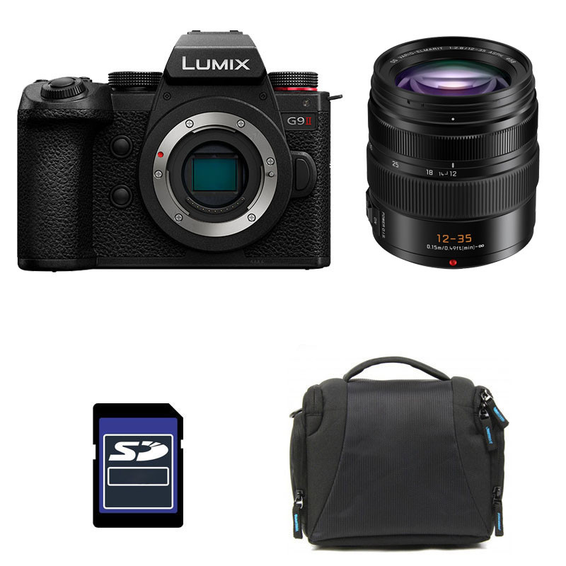 PANASONIC Hybride LUMIX G9 II Noir + Objectif G X Vario 12-35mm f/2.8 ASPH Power OIS Garanti 3 ans + Sac et Carte SD 4 Go