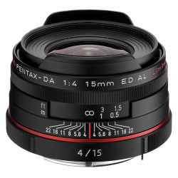 PENTAX Objectif 15mm f/4 HD ED AL Limited NOIR Garanti 2 ans