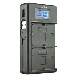 JUPIO Chargeur USB Duo Compatible avec Sony NP-FW50 + adaptateur secteur