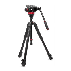 MANFROTTO Trépied vidéo en aluminium avec rotule fluide à base plate type 502 - MVK502055XPRO3V