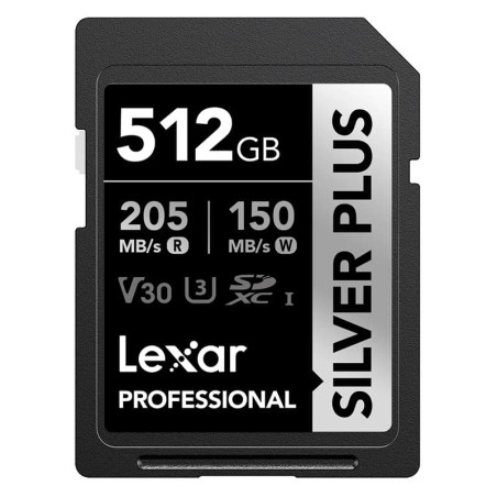 LEXAR Carte SD Silver Plus UHS-1 512Go V30 R205/W150